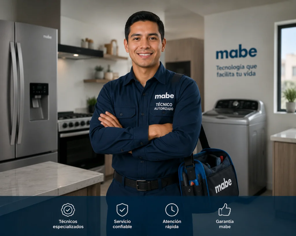 Técnico Mabe realizando mantenimiento preventivo en Quito