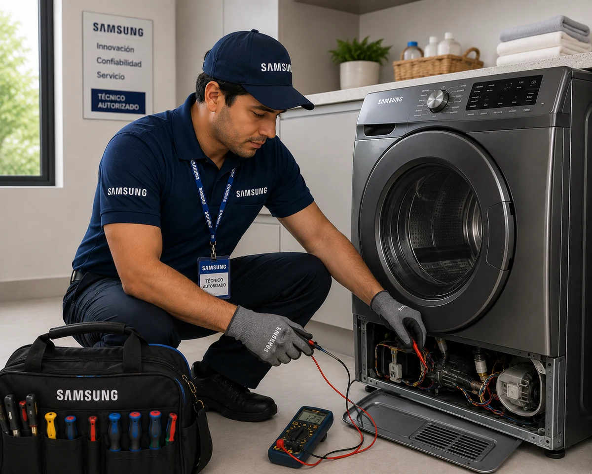 Técnico Samsung atendiendo secadoras samsung en Quito